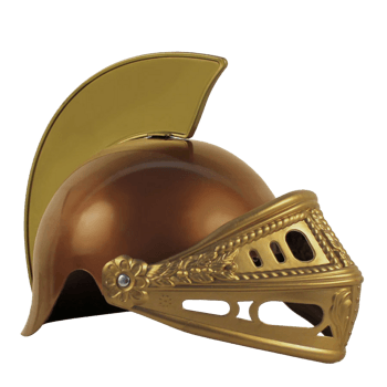 黄色带面罩勇士头盔
