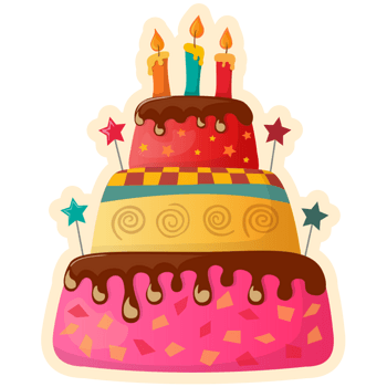 卡通生日蛋糕多层蜡烛