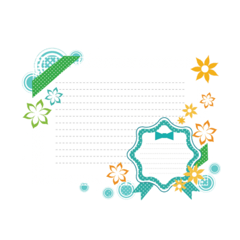 蓝色花朵装饰文本框