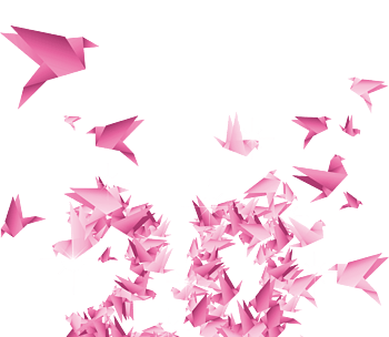 粉色纷飞的千纸鹤