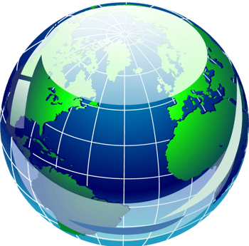 矢量手绘蓝色立体地球