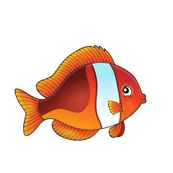 彩色卡通鱼类章鱼