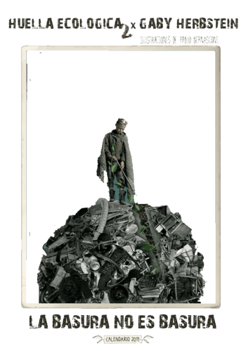 站在废物上的人