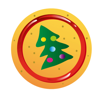 卡通松树圆形图案