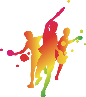 乒乓球人物剪影