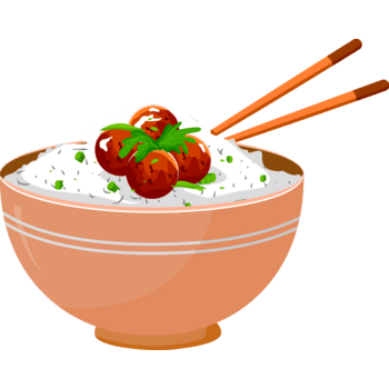 卡通矢量食物食品米饭梅子