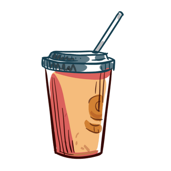 彩色手绘杯装饮料