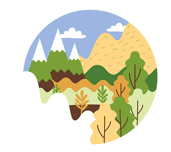 可爱卡通风景矢量图