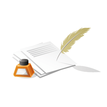 矢量羽毛笔墨水