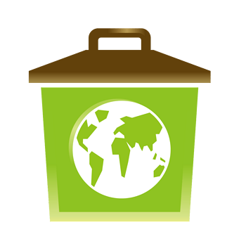 绿色圆球装饰垃圾桶