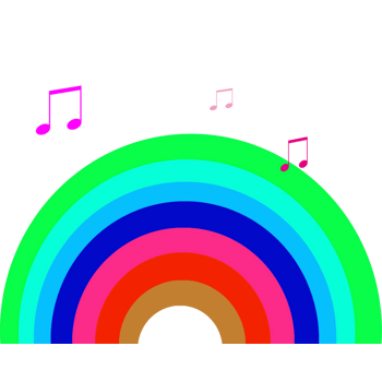 手绘彩虹音符