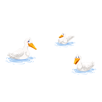矢量质感白色游水鸭子素材