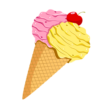 黄色冰淇淋蛋卷