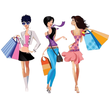 短发长发逛街女人