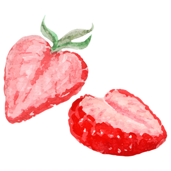 水彩彩绘水果草莓