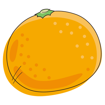 卡通简笔水果橘子