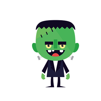 矢量万圣节绿色小鬼