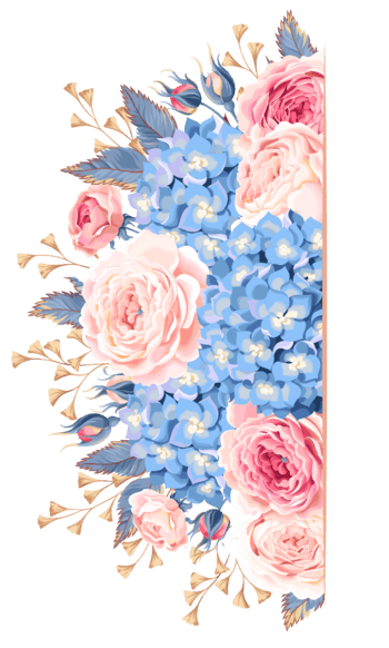 卡通手绘花枝页脚装饰