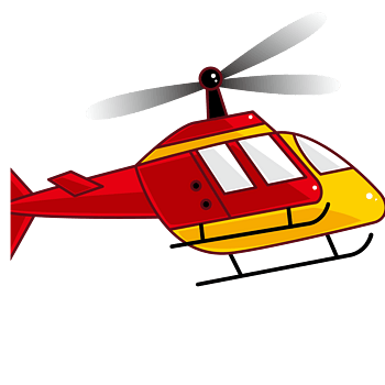 卡通红色直升机矢量图