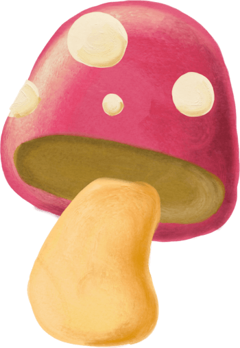 手绘粉色卡通蘑菇