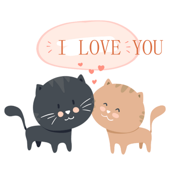 可爱卡通情侣猫咪矢量素材