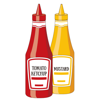 卡通手绘两瓶番茄酱