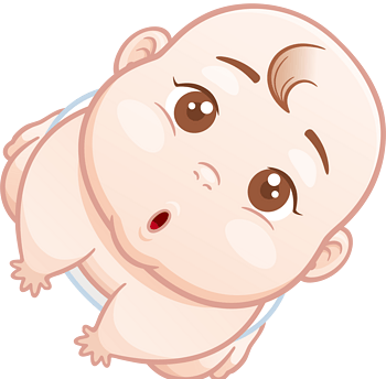 好奇婴儿卡通人物图标元素