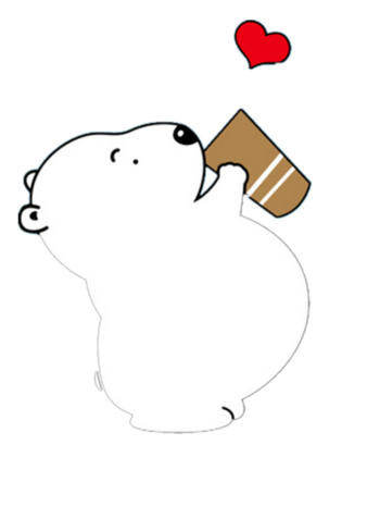 喝水的小白熊
