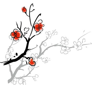 雪梅花矢量素材