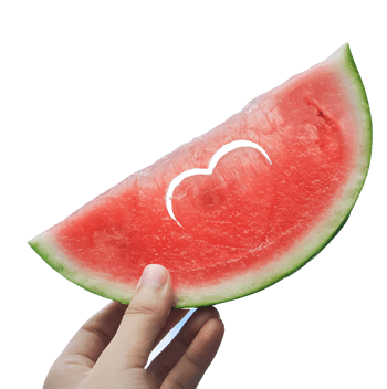 手拿西瓜