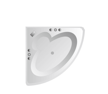 户型图彩平图白色三角形浴缸