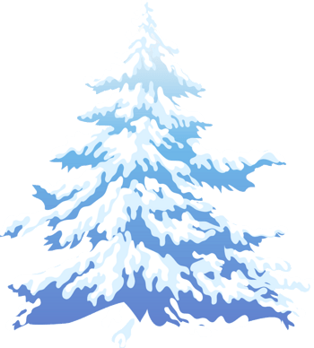 带着雪的圣诞树