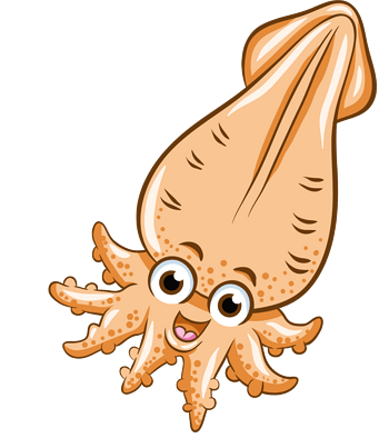 卡通手绘鱿鱼