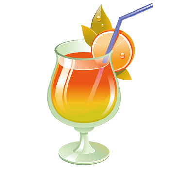 矢量卡通橙汁果饮