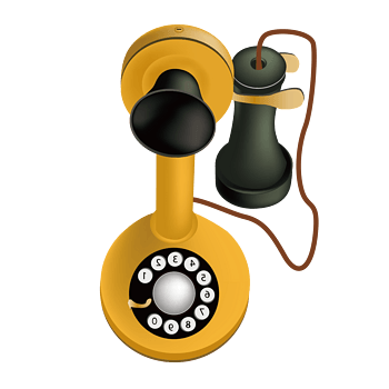 矢量黄色卡通装饰复古电话