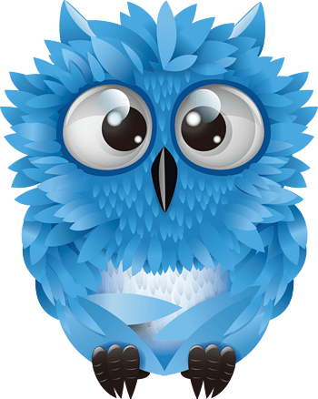 矢量蓝色可爱猫头鹰