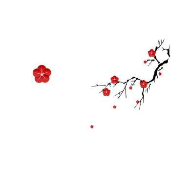 中国风红色梅花花瓣素材