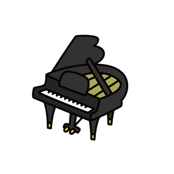 卡通手绘钢琴
