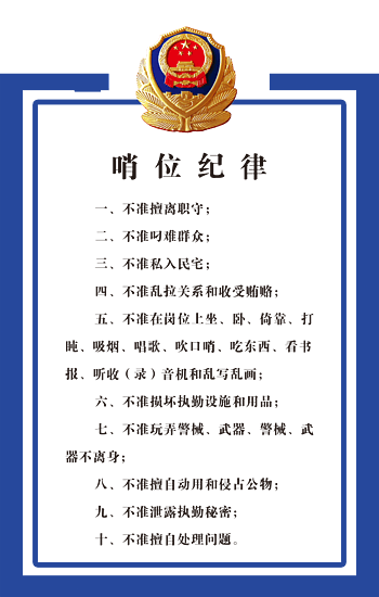 哨位纪律展板