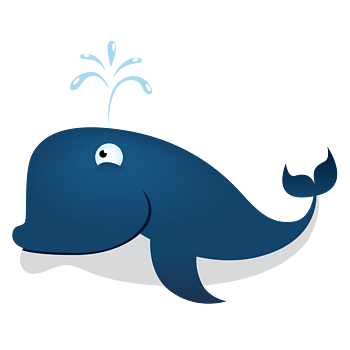 矢量卡通黑色可爱喷水鲸鱼