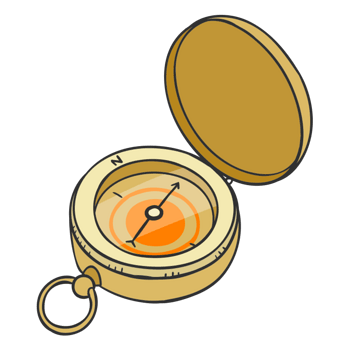 卡通手绘指南针