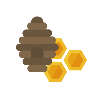排列整齐的蜂窝和蜂蜜素材