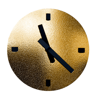 卡通手绘金色圆形表盘