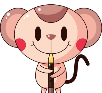 矢量卡通吹唢呐的老鼠