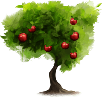 手绘苹果树图片-手绘苹果树设计素材-手绘苹果树素材免费下载-万素网