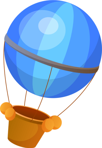 蓝色圆形热气球