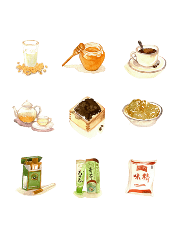 手绘卡通调味料