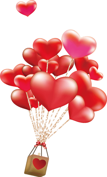 矢量红色爱心氢气球