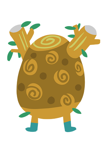 卡通老树怪矢量图