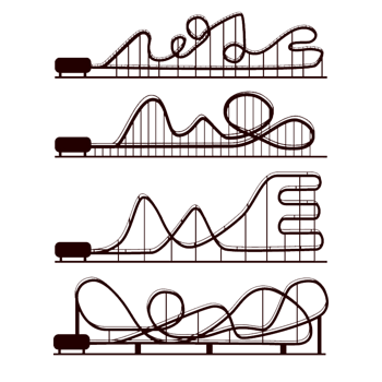 4款云霄飞车剪影矢量素材